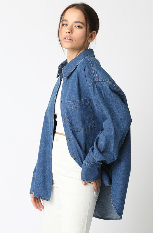 Imogene Denim Top | last one size medium