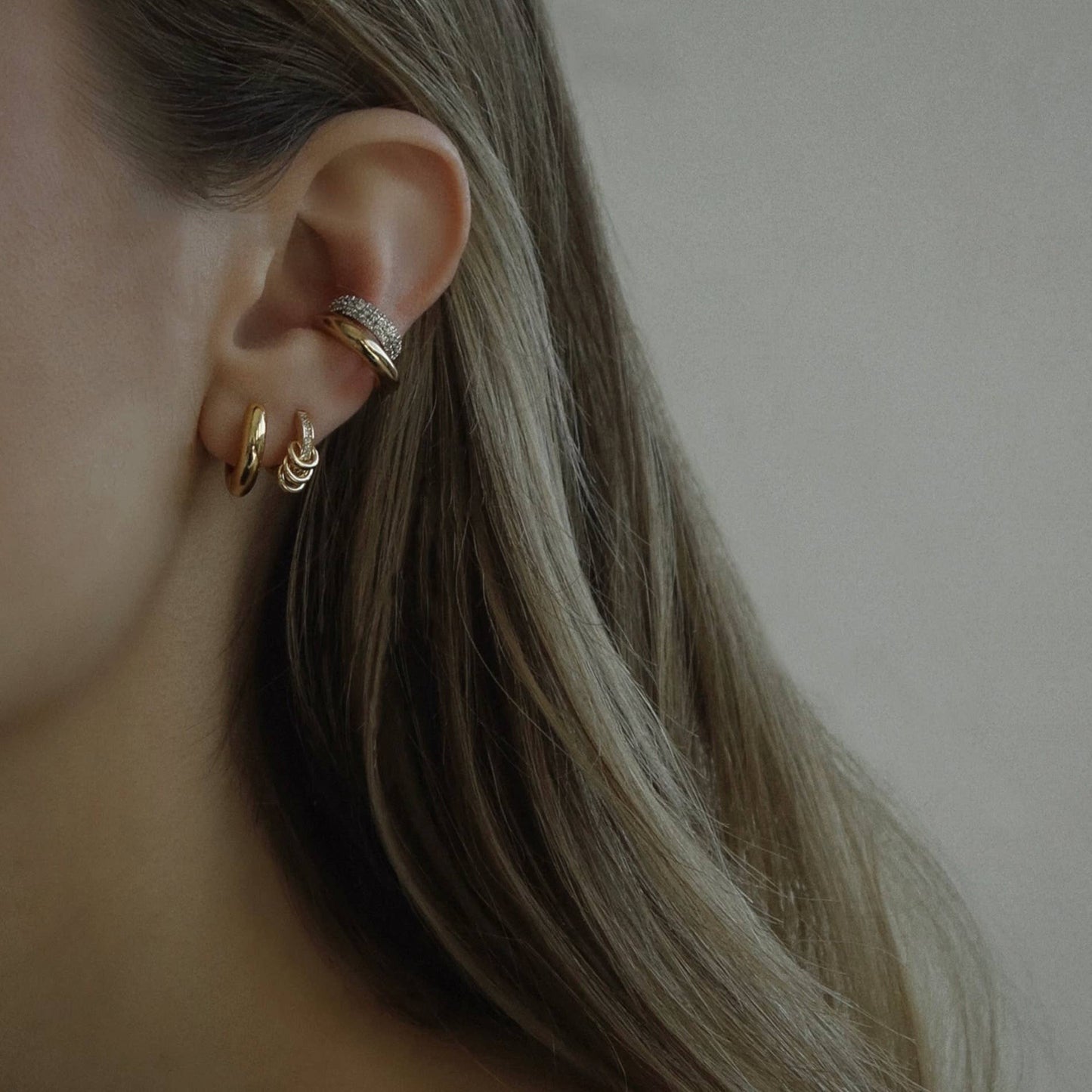 Nyla Pave Ear Cuff: Left