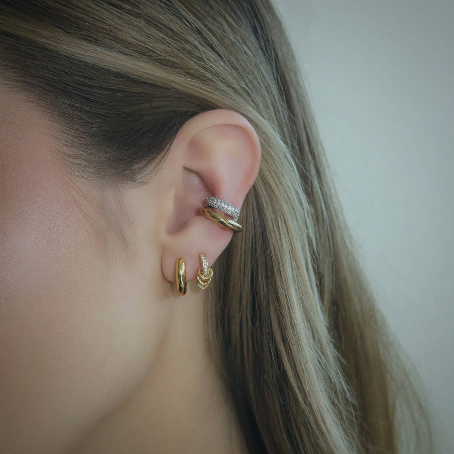 Nyla Pave Ear Cuff: Left