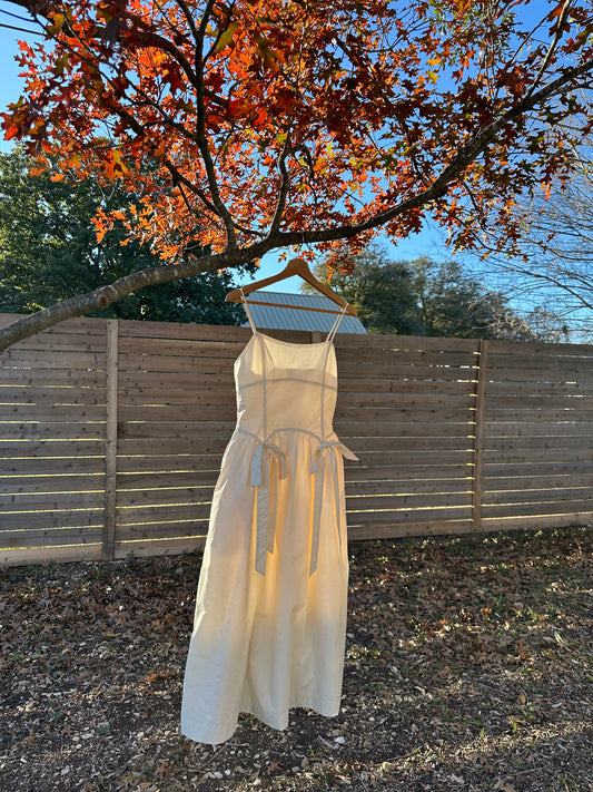 Silvia Off White Midi Dress