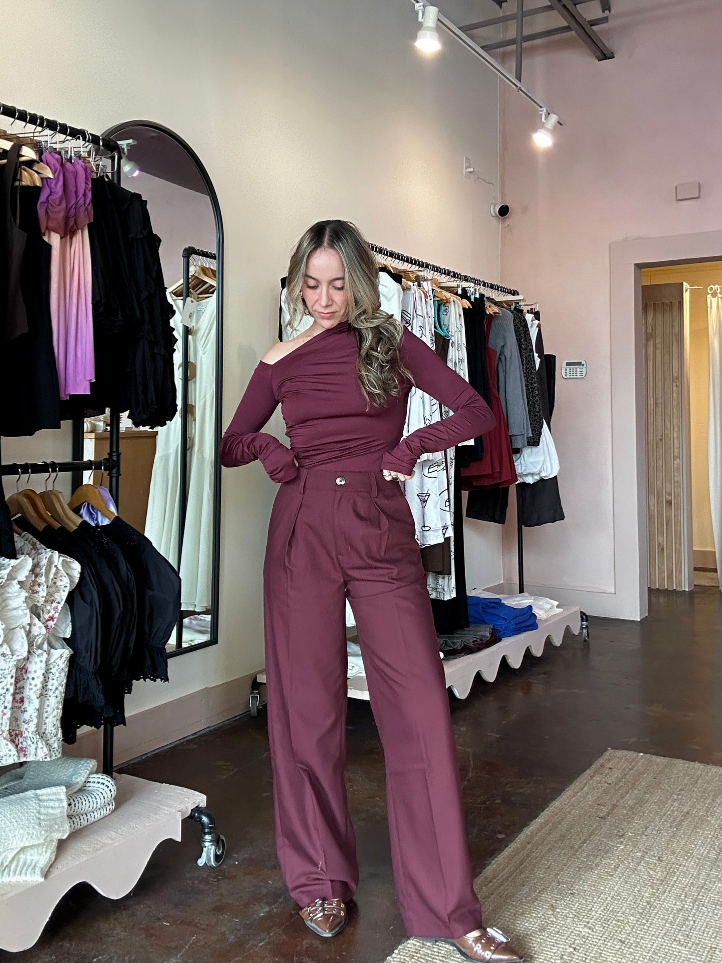 Sly Oxblood Pants