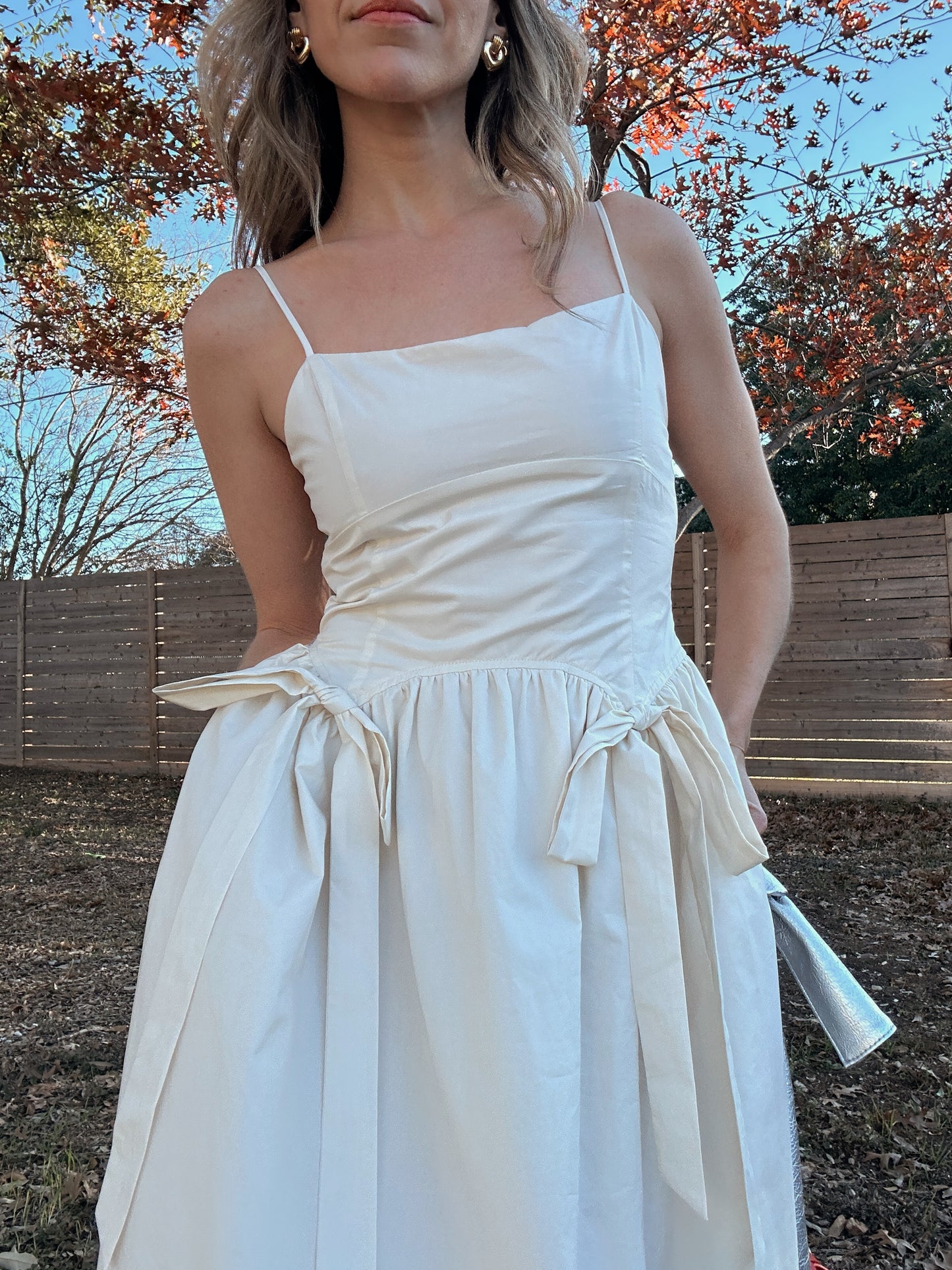 Silvia Off White Midi Dress