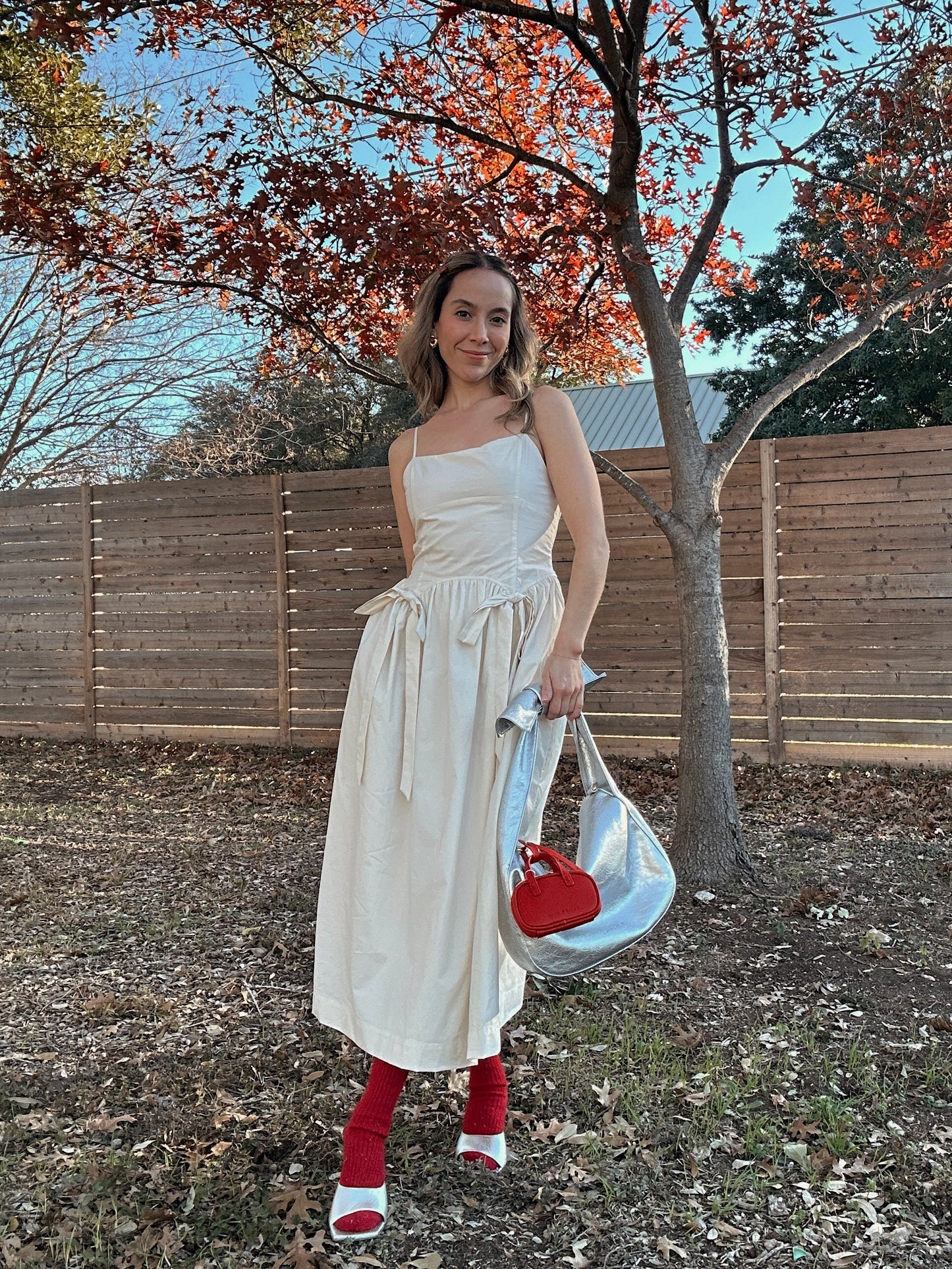 Silvia Off White Midi Dress