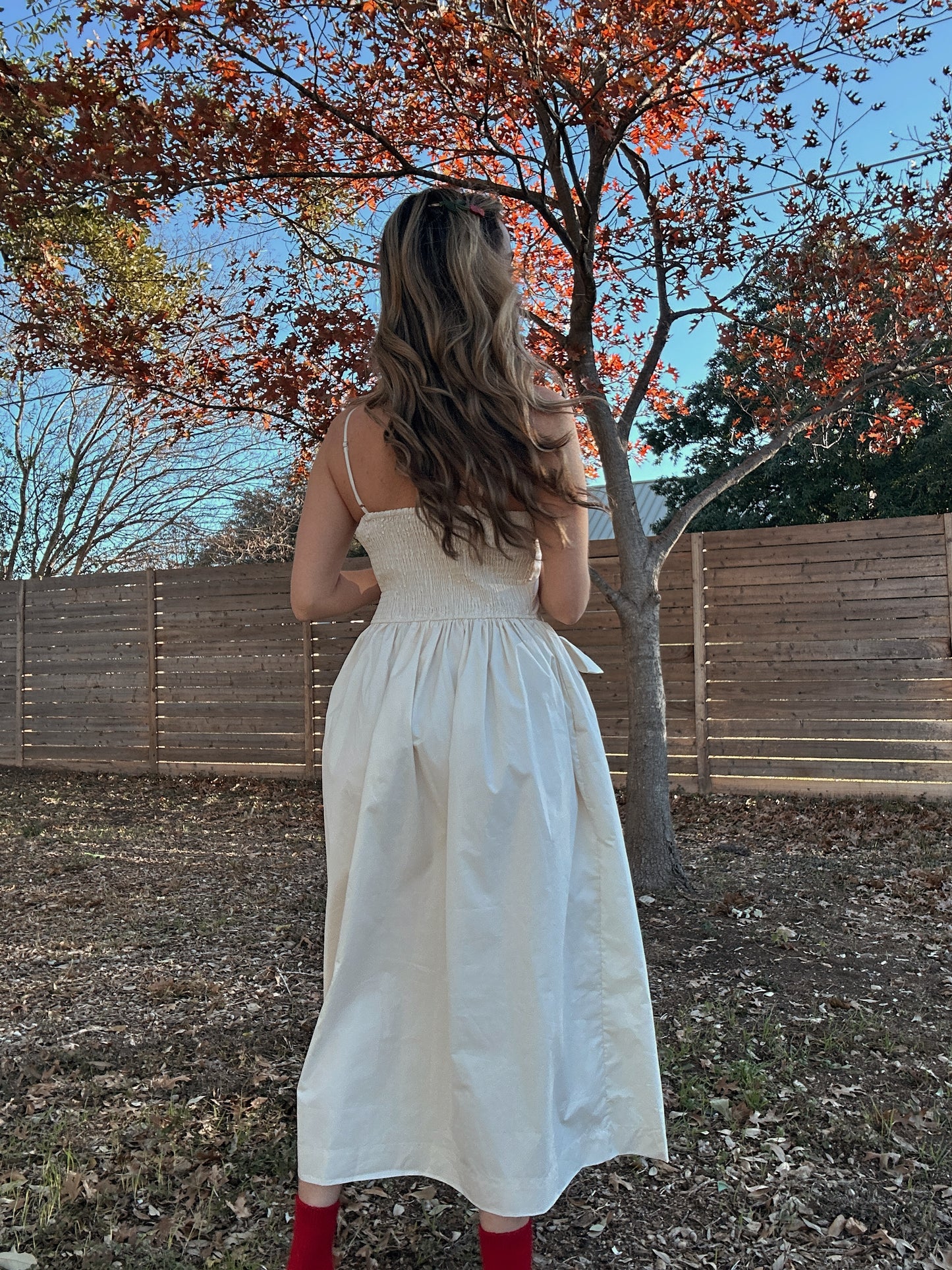 Silvia Off White Midi Dress